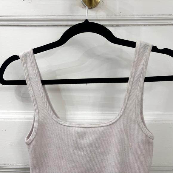 Abecrombie & Fitch White Women's Ribbed Square Beck Low Back Tank Top - sz Small - Picture 7 of 12